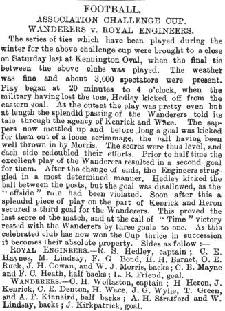 report of fa cup 1878