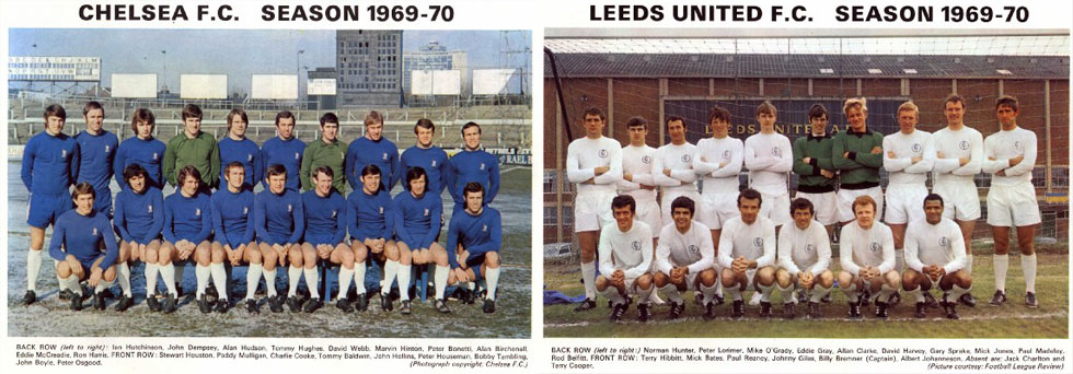 Chelsea and Leeds United Teams in 1970