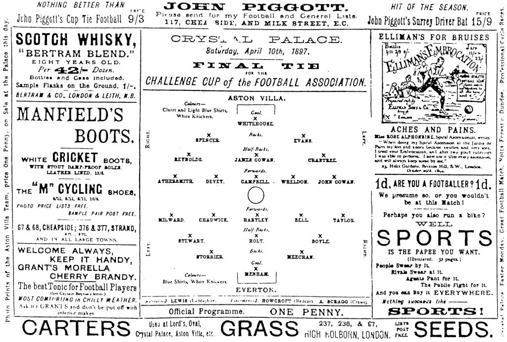 match program fa cup 1897