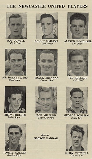 FA Cup 1952 Final: Newcastle Line Up
